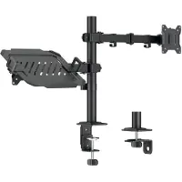 Ginza.se monitorarm met notebookhouder, zwart staal, 17-32 inch, VESA 75×75/100×100
