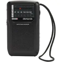 Aiwa RS-33, draagbaar, analoog, AM, FM, 3,5 mm aansluiting, zwart, met draaiknoppen