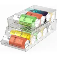 Famanu – Koelkast blikjesorganizer met rollende lade, geschikt voor 250 ml en 330 ml drankblikjes, BPA-vrij
