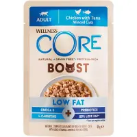 Wellness Core 14x Kattenvoer Boost+ Low Fat Kip & Tonijn 85 Gr