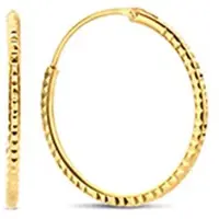 New Bling 9NB-0992 Zilveren Oorringen - Dames - Gediamanteerd - 10 mm Doorsnee - 1,2 mm Dikte - Zilver - Gold Plated (Verguld/Goud op Zilver)