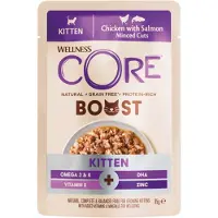 Wellness Core 14x Kattenvoer Boost+ Kitten Kip & Zalm 85 Gr