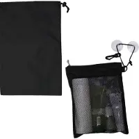 Famanu - Waterdichte Multifunctionele Toilettas voor Gym, Reizen, Zakelijke en Opvouwbare Draagbare Opknoping Badkamer Mesh Caddy met Natte & Droge Opslag Zuignap Tote voor Mannen Vrouwen