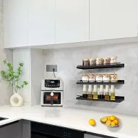 Famanu Wandrek voor badkamer en keuken, 3 etages, houten rek voor slaapkamer, woonkamer