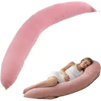DAITORE - Zwangerschapskussen XXL - 190x32cm - Afneembare & Wasbare Hoes - Ergonomisch Zijslaapkussen - Voedingskussen - Lichaamskussen - Body pillow