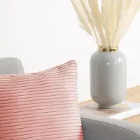 Famanu – Corduroy ribfluweel kussenhoezen set van 2 (40x40 cm) – verborgen rits – zachte sierkussenhoezen – misty rose