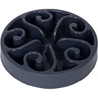 Famanu – Anti-schrokbak voor honden en katten - slow feeder voerbak Ø20 cm - antislip en vaatwasserbestendig - donkergrijs