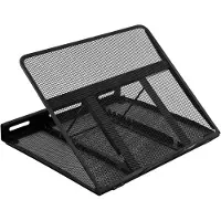 Famanu - Verstelbare laptopstandaard geventileerde aluminium houder geschikt voor 10-17 inch laptops