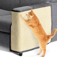 Famanu – Kattenkrabmat voor bank of stoel – Donkergrijs – Beschermt meubels tegen krabben – Linkerzijde