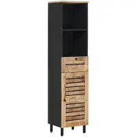 vidaXL Badkamerkast Bruin en Zwart 38 x 33,5 x 160 cm