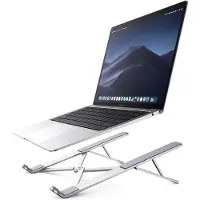 Famanu - Verstelbare laptopstandaard draagbaar zwart voor laptops tot 17.3 inch