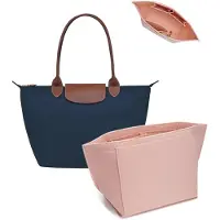 Famanu - Tas-organizer, shopper, handtas-organizer met meerdere vakken, vilten organizer roze L