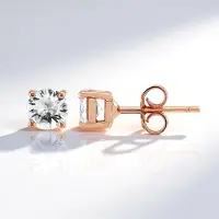 Cavill - Zilveren Oorbellen met Rosé Verguld - 925 Sterling Zilver - Cambodjaanse Zirkonen 1,617 ct - Elegante Oorbellen Dames 5,5 mm