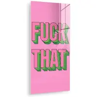 MuchoWow Glasschilderij 20x40 cm - Schilderij acrylglas - Tekst - Bold - Roze - Foto op glas - Muurdecoratie woonkamer - Wanddecoratie slaapkamer - Schilderijen