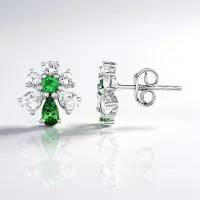 Cavill - Zilveren Oorbellen - 925 Sterling Zilver Rhodium - Lemshuku Tsavoriet 1,746 ct - Witte Topaas - Druppelvorm - Elegant Sieraad