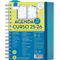 Famanu - Lerarenagenda, personaliseerbaar, 2025/2026, weekoverzicht, horizontale weergave, september 2025 – augustus 2026 (12 maanden),...