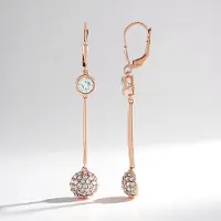 Cavill - Zilveren Oorbellen - 925 Sterling Zilver Rosé Verguld - 2,376 ct Cambodjaanse Zirkonen Rond - Druppelvorm Pavé - Elegant Modieus