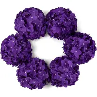 Famanu – Kunstmatige grotere zijden hortensia bloemhoofden met stengel realistische hortensia bloemboeketten voor bruiloft thuis feest tuin middelpunt pak van 6 (violet)