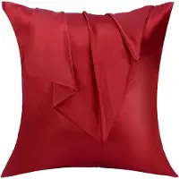 Famanu – 2 Pack Satijnen Kussenslopen - Standaard Formaat Zacht Effen Kleur Microfiber Satijnen Kussensloop - Envelop Sluiting Kreukvrij Vervagingsbestendig Ademend (cm - Wijn Rood)