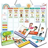 Markenlos - Weekplanner regenboog – Magnetisch afwasbaar kalenderbord – Inclusief magneten en koord – Duits