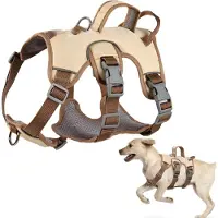 Famanu – Hondentuigje Kleine Middelgroot Hond Puppy - Verstelbaar Hondenharnas - Ademend Reflecterend Anti-Trek Harnas Honden met 2 Handgrepen voor Dagelijkse Training Wandelen - S