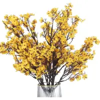 Famanu – Kunstbloemen - 6 stuks Europese Nepbloemen Boeket Nep Bloemen voor Thuis Tuin Keuken Decoratie Bruiloft Feest Decoratie Citroen Geel