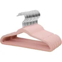 Famanu – 35cm Premium Kids Fluwelen Kleerhangers - Ultra-dunne Kinderkleerhangers met 360° Draaibare Haak - Antislip Vilthangers voor de Jeugd - Stevig & Duurzaam (32 Pak - Roze)