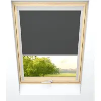 Time4blinds - Dakraam Rolgordijn - Breedte 780mm, Hoogte 1232mm - Compatibel met Velux, Compatibel met Fakro - Verduisterend Rolgordijn, Thermisch Rolgordijn, Zonwering voor Dakramen - Grijs zwart