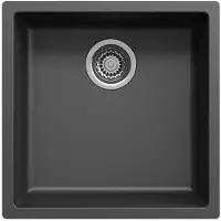 Pure.Sink Keukenwastafel 40x40 cm, zwart, inbouwmodel en opbouwmodel,