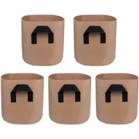 Famanu - Plantenkweekzak, bruine groenteplant, kweekzak, beluchtingsstof, ademende plantenbak, containerpotten, dubbele handgrepen, huistuin voor bloem, aardappel, tomaat, wortel 10 gallon