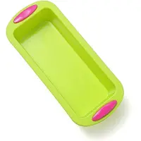 Famanu - Broodbakvorm rechthoekig siliconen groen anti-aanbak BPA-vrij 27.8 x 12 x 6.5 cm