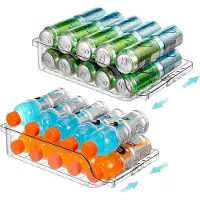 Famanu – Verstelbare blikjesorganizer voor koelkast, uitbreidbare drankdispenser voor bier en frisdrank