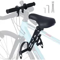 Famanu - Voorgemonteerd kinderfietszitje met stuurframe, ouder-kind accessoireset voor actief fietsen – Zwart