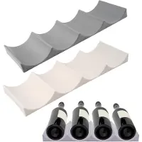 Famanu – Koelkast flessenhouder set van 2 – Stapelbaar antislip flessenrek voor keuken en pantry