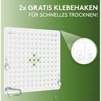 Famanu - Douchemat, antislip, machinewasbaar en schimmelbestendig, 53 x 53 cm, wit, antislip, douchemat, BPA-vrij, voor