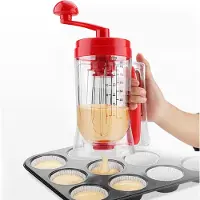 Famanu - Beslagportioneerder Cupcakes, éénhandige schuifknop voor gelijkmatig doseren, precisie beslagverdeler voor muffins, pannenkoeken en cupcakes, bakgereedschap