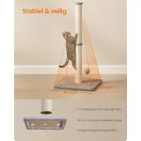 Markenlos Kartonnen krabpalen voor kittens en volwassen katten - stabiele kattenboom met pluche bekleding