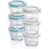 Markenlos - Glazen vershoudbakjes – 6 x 130 ml – ovenschaal met deksels – rond – luchtdicht en lekvrij