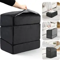 Famanu - Voetsteun voor onder bureau op het werk, verstelbare voetsteun voor bureaustoel en gamingstoel, voetsteunkussen, bureauvoetkruk met wasbare hoes voor thuis, vliegtuig, reizen (zwart)