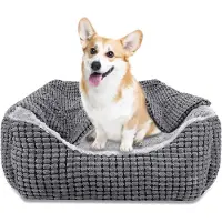 Markenlos hondenbed voor middelgrote honden - met afneembare deken, wasbaar en antislip
