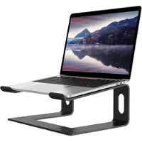 Famanu - Verticale laptopstandaard verstelbare 3-in-1 ruimtebesparende houder voor laptops tot 17.3 inch zwart
