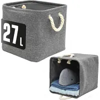 Famanu – Set van 2 opvouwbare stoffen opbergkubussen 30x30x30 cm, geschikt voor Kallax planken, stevige plankmanden voor kleding en accessoires
