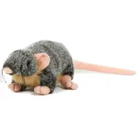 Teddies Pluche knuffel rat - 18 cm - grijs - speelgoed