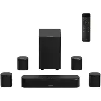 Ultimea Aura serie 7.1-kanaals soundbar met 4 surroundluidsprekers, subwoofer, app-bediening, Bluetooth 6.0, HDMI/OPT/AUX, 350 W, Zwart