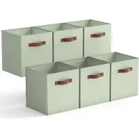 Famanu opbergboxen, stoffen kubus, 33x33 cm - Saliegroen