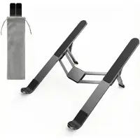 Famanu - Laptopstandaard, in 6 standen verstelbaar, opvouwbaar en geventileerd, aluminium notebookbeugel, geschikt voor laptops van 10-16 inch.