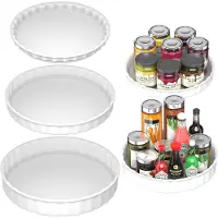Famanu - Koelkastorganizer, draaiplateau, ronde organizer, kruidenrek, draaibaar, voor specerijen, yoghurt, 3 stuks