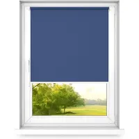 Time4blinds - Verduisteringsrolgordijn Zonder Boren - Verduisteringsrolgordijn, Rolgordijn Verduistering - 3 Soorten Montage, Zilveren Thermische Coating - Bosbes, 1300x1200mm, Links