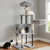 Markenlos Kattenmeubel met comfortabel platform, luxe krabpaal voor meerdere katten