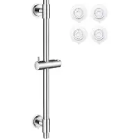 Famanu - Douchestang zonder boren douchestang roestvrij staal met douchekophouder douchekop houder stang 78 cm wandstang douche gepolijst